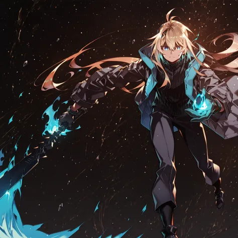 A short and solitary male character, a young teenager about 1.70 meters tall, with a style and aura similar to Amiya from Arknights, but unmistakably masculine.
His face is feminine. His face is feminine.
He has long blonde hair, similar to Sylpha Langli...