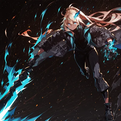 A short and solitary male character, a young teenager about 1.70 meters tall, with a style and aura similar to Amiya from Arknights, but unmistakably masculine.
His face is feminine. His face is feminine.
He has long blonde hair, similar to Artoria Pendr...