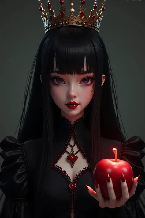 ((RAW photos)，Absurd，(Absurd分辨率))，masterpiece，Best quality，(Extremely Detailed 8k Unity CG Wallpaper)，(Best Illustration)，(best shadows)，Realistic lighting，Beautiful and Detailed Brilliance，((21yo))，girl，longblackhair，Black Queen，accessories for girls，Hand...