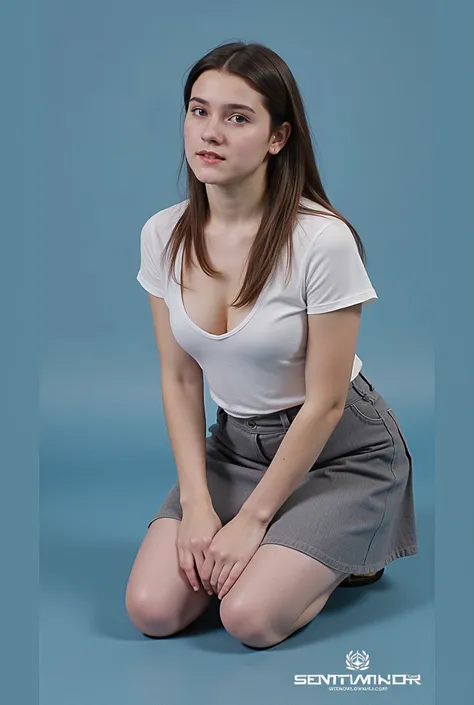 Picture of a white woman with a pretty face、Jeniffer Connelly at age 20, light colored eyes, dark colored hair,