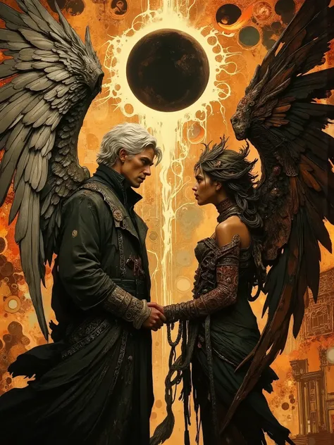 (masterpiece),(Highest quality),(Super detailed),(Ultra-high resolution) , (Best illustrations), 32k, an ancient luxurious temple,dynamic lights, shiny, glitter
Done in a balanced and vivid impressionist style symbolizing harmony of opposites ((and the sea...