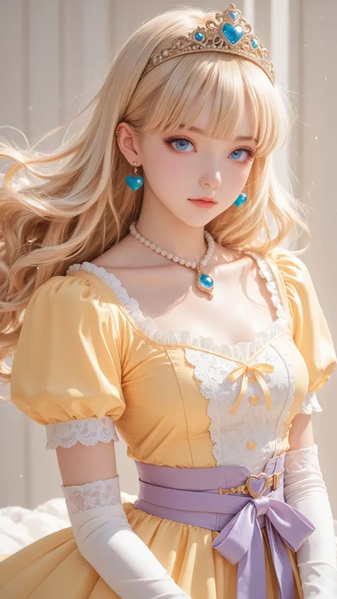 (ultra detail),upper body、Prairie
(masterpiece),(top quality),anime 、pastel,anime,glossy skin,Dragon Quest,Lola,princess,Beautiful blonde hair with detailed letter,long hair,curl hair,uneven bangs,Expand your bangs,tiara,hair ornaments,floating hair、Beauti...