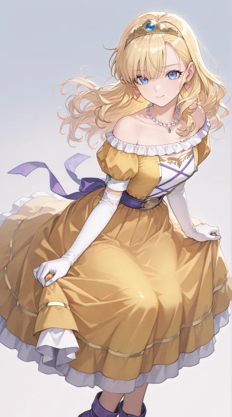 (ultra detail),upper body、Prairie
(masterpiece),(top quality),anime 、pastel,anime,glossy skin,Dragon Quest,Lola,princess,Beautiful blonde hair with detailed letter,long hair,curl hair,uneven bangs,Expand your bangs,tiara,hair ornaments,floating hair、Beauti...