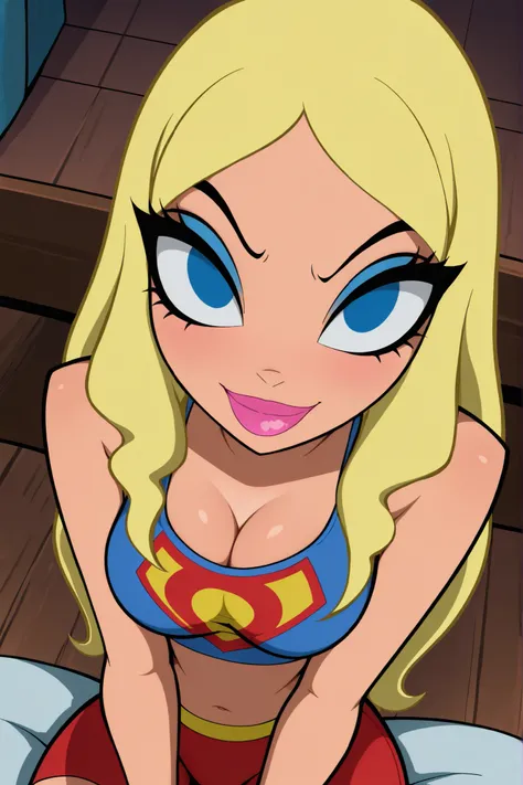 BREAK, score_6_up, score_7_up, score_8_up, score_9, masterpiece, best quality, amazing quality, SGJLA, 1girl, solo, blonde hair, blue eyes, pink lipstick, long hair, makeup, large breasts, busty, cleavage, curvy, athletic, looking at viewer, seducing viewe...