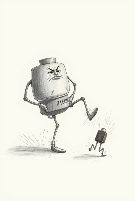 draw with a simple pencil how a regular transistor kicks another transistor should be caricature The transistor should look like germanium mp41 more like a real transistor has three legs and make it more like a transistor 