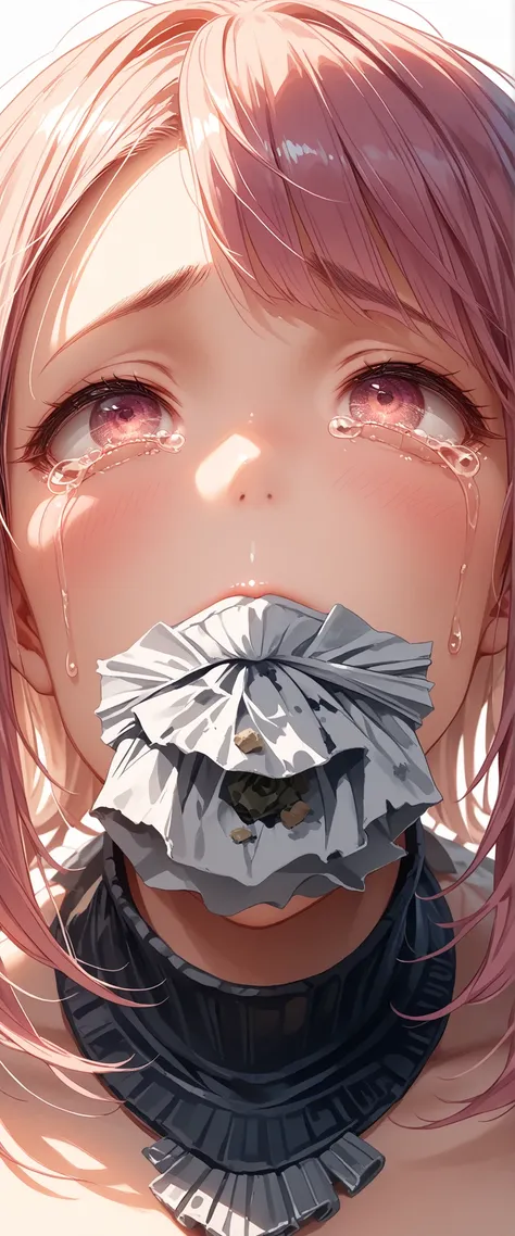 部族パーティー in wearing, sagging big breasts, hold chest by arms, glossy detailed skin, detailed texture, (close mouth by trash:1.5), crying eyes, dropped tears, ahegao, ohogao, rolling eyes,