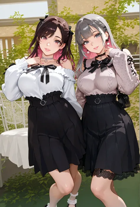 ((inspired by )),,(masterpiece, best quality),beautiful, beautiful-woman, ((detailed face)).((detailed body)).(full body:1.3).,
,
1-woman.
(The woman is wearing jirai-kei fashion),(platform footwear). ,((jirai kei)), ((frilled lace-socks:1.2)),(colored...