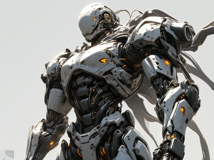 Externally powered suit for upper body only, gears and hydraulic cylinders, Precision Construction, Advanced Mechanisms, metal parts, Lighting Effects, with liquid movement, special mechanical design, futuristic atmosphere, Clear perspective, realistic tex...