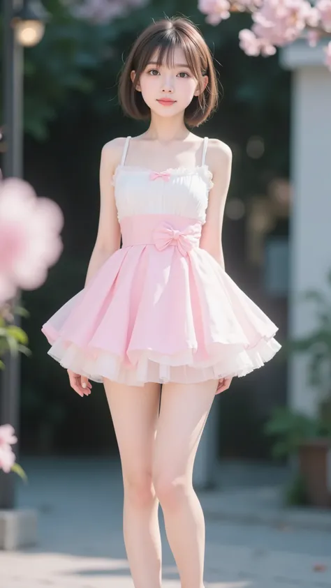 14 years old、beautiful girl、japanese、Small Faces、baby face、slender body 、thin thighs, 165 cm height.、Weight 40kg、 ((Bust Size 60cm、focus on boob)), Cup size AA、((励ます美少女))