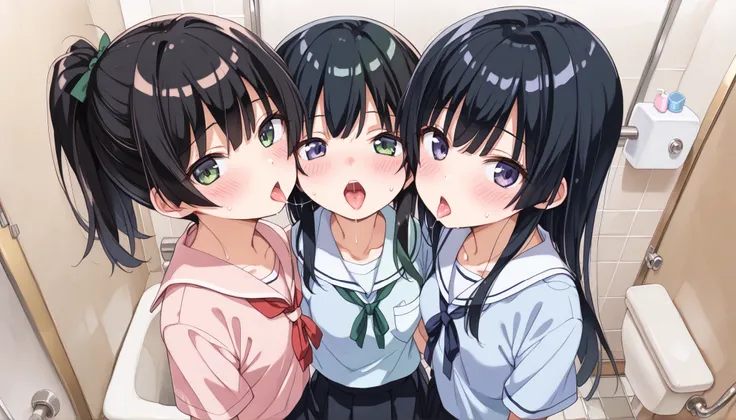 score_9, score_8_up, score_7_up, ((masterpiece)), (looking at viewer, holding_viewer, front view, from above, cowboy_shot), (blush, full-face_blush, tongue out, sticking_out_tongue, open_mouth, anticipating_kiss, face_waiting_for_kiss, happiness, saliva tr...