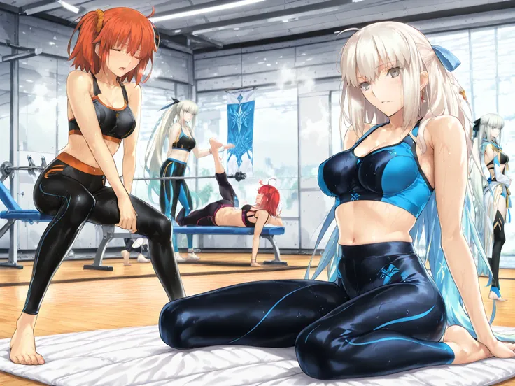 (masterpiece:1.1), (Highest Quality:1.1), (Super Detailed:1.1), (Fate/Grand Order style:1.3), (Thickly painted anime style:1.2), (anime style:1.25), takeuchi takashi,
(3girls:1.3), ((Fate/Grand Order)),

((steamy hot-yoga studio))
((sensual and synchronize...