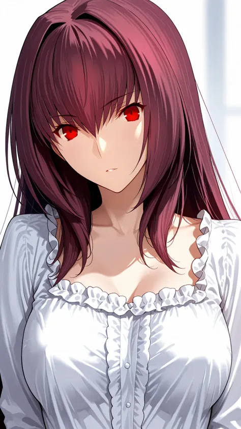 ,{scathach_(fate)},frilled shirt