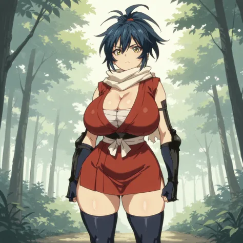 masterpiece, ultra-HD, impressionism, high detail, best quality, very aesthetic, 8K, best quality, beautiful, ultra-high resolution, 32K UHD, sharp focus, 1girl, solo, Manyuu Chifusa, long blue hair, ponytail, almond-shaped eyes, yellow eyes, eyelashes, bl...