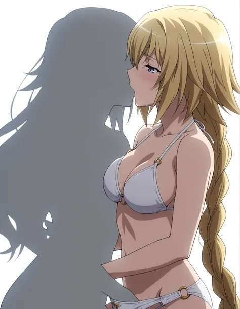 jeanne_d_arc_f-a, Fate/Apocrypha ,official art style ,2 girl, ((agirl and bgirl having yuri sex)), agirl, ((((silhouette girl, eyeless girl ,:1.5)))), ((agirl forced kiss ,hand in another`s panties, agirl raping bgirl :1.5)), bgirl, jeanne_d_arc_f-a,((winc...