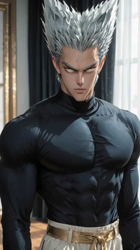 The soft and beautiful silk curtain of the mysterious night sky comes down, and beautiful angels descend from heaven to earth. top quality underneath, very detailed, Perfect Description , Mature Male Garou, rebellious short silver hair, original unique tex...