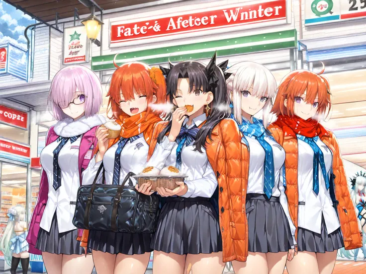 (masterpiece:1.1), (Highest Quality:1.1), (Super Detailed:1.1), (Fate/Grand Order style:1.3), (Thickly painted anime style:1.2), takeuchi takashi, (anime style:1.25),
(4girls:1.4), (intimate atmosphere:1.4), ((Fate/Grand Order)),

((cozy playful winter aft...