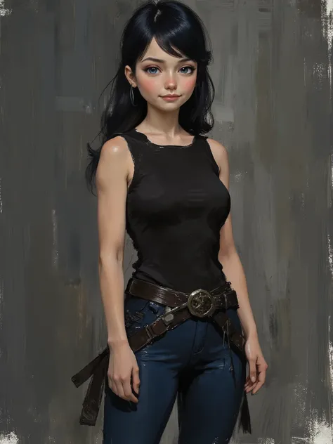 sketch painting, marinette Dopanchan, Anime, Niji, A very beautiful and cute 22 year old woman with a slight smile. (((Shy smile))), sharp focus on the face, (((Western eyes:1.5))), (((Extremely detailed ice-blue eyes, beautiful eyes, beautifully detailed ...