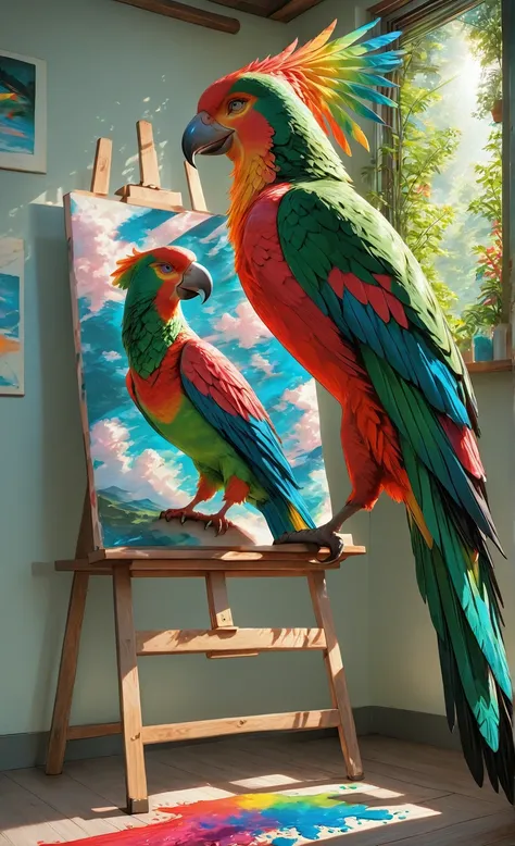 Parrot Painter: Art Imitates Life! 🎨🦜