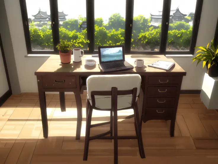 in a quiet room where soft morning light shines in、  
a neutral person with a cute atmosphere that can be used by both men and women 
I'm comfortably opening my notebook。  
gentle expression holding a deer、natural loungewear、fluffy hairstyle。  
A pen and m...