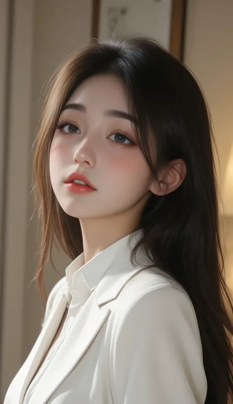 8k, ultra high resolution , top quality, masterpiece,rule of thirds,golden ratio, surreal, photos, one woman,( girl:1.3), cute, cute顔, Beautiful Eyes in Every Detail , 細かく Details, Mature Women, princess,full body,smile, black hair,Shag hair,ID photo,...