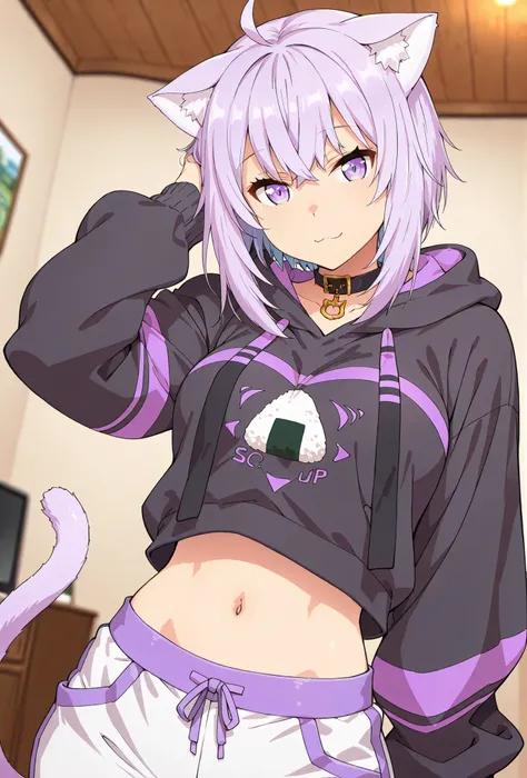 Nekomata Okayu, score_9, score_8_up, score_7_up, source_anime, top quality, , Official Art, viewers, masterpiece, ultra-HD, high detail, depth of field, top quality, 8k, top quality, ergonomic,Official Art, 1 girl,solo, anime keyvisual, slender, Sessyu Sty...