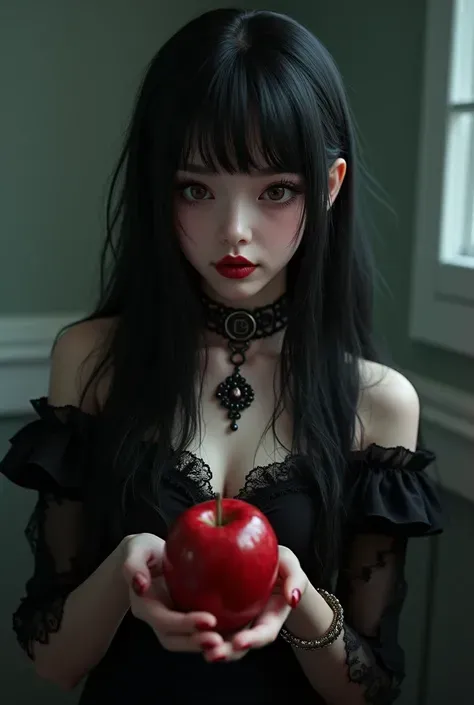 ((RAW photos)，Absurd，(Absurd分辨率))，masterpiece，Best quality，(Extremely Detailed 8k Unity CG Wallpaper)，(Best Illustration)，(best shadows)，Realistic lighting，Beautiful and Detailed Brilliance，((21yo))，girl，longblackhair，Black Queen，accessories for girls，Hand...