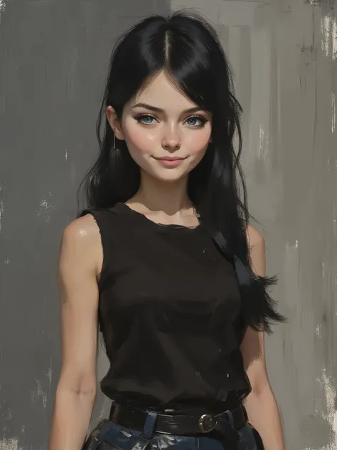 sketch painting, marinette Dopanchan, mankafactor style, A very beautiful and cute 22 year old woman with a slight smile. (((Shy smile))), sharp focus on the face, (((Western eyes:1.5))), (((Extremely detailed ice-blue eyes, beautiful eyes, beautifully det...