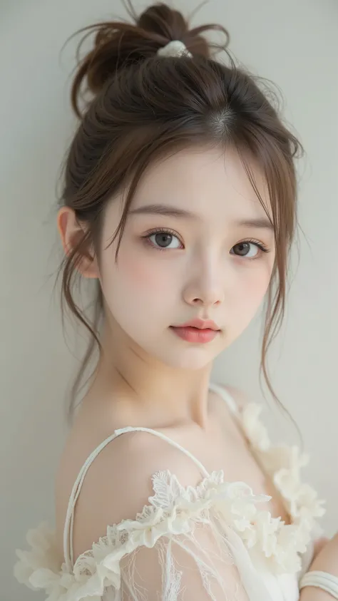 little beautiful girl、(((boob, No touching、molester, deep clevage)))、shame、super realistic:1.3、top quality、Max Image Quality、Perfect Anatomy、see-through dress with pale skin