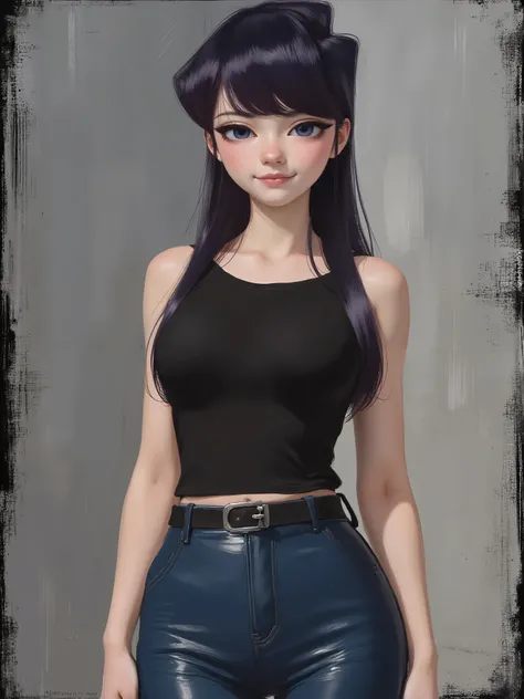 sketch painting, marinette Dopanchan, Akaninbat, Komi_shouko, A very beautiful and cute 22 year old woman with a slight smile. (((Shy smile))), sharp focus on the face, (((Western eyes:1.5))), (((Extremely detailed ice-blue eyes, beautiful eyes, beautifull...