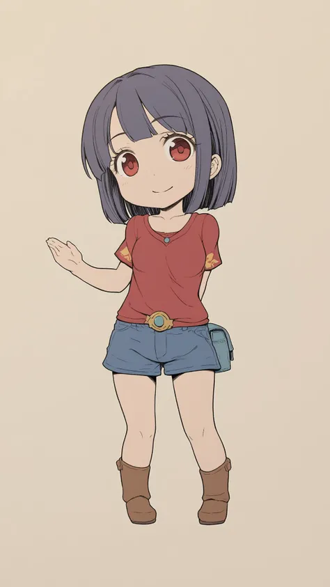 flat art, FLAT COLOR,Denki Style 3,1 girl,chibi