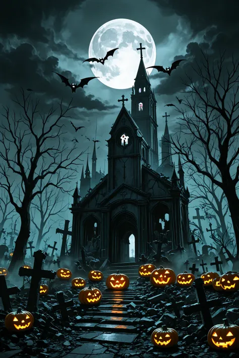 Halloween Graveyard Backgrounds | SDXL