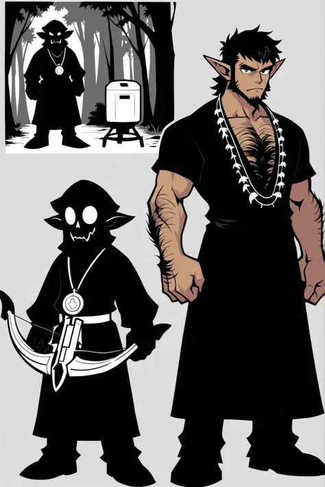 Experienced character reference sheet adoptable for office dark elves bestiary, masterpiece , modern day alternate universe, no background, full body, multiple views , best quality , masterpiece , character sheet , dungeon & dragons , visual novel , featur...