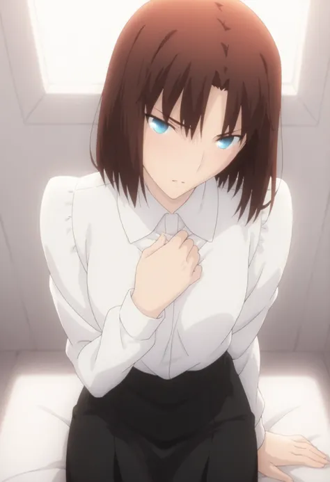<lora:KnK_ryougi_shikiXLIllustrious001>,
masterpiece,best quality,good quality,newest, 8k, from above,
(cinematic light), (sitting ), (white background, no background),parted lips ,
light embarrassed,,
looking at viewer, (), , head tilt, hand on chest, ,
...