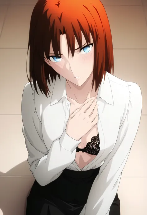 <lora:KnK_ryougi_shikiXLIllustrious001>,
masterpiece,best quality,good quality,newest, 8k, from above,
(cinematic light), (sitting ), (((white back ground, simple background))),parted lips ,
light embarrassed,,
looking at viewer, (), , head tilt, hand on ...