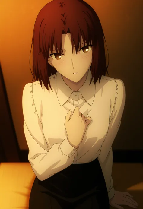 <lora:KnK_ryougi_shikiXLIllustrious001>,
masterpiece,best quality,good quality,newest, 8k, from above,
indoors ,(cinematic light), (sitting ), (no background),parted lips ,
light embarrassed,,
looking at viewer, (), , head tilt, hand on chest, ,
solo,
ani...