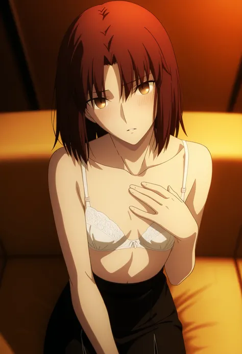 <lora:KnK_ryougi_shikiXLIllustrious001>,
masterpiece,best quality,good quality,newest, 8k, from above,
indoors ,(cinematic light), (sitting ), (no background),parted lips ,
light embarrassed,,
looking at viewer, (), , head tilt, hand on chest, ,
solo,
ani...