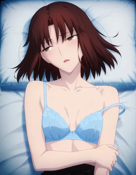 <lora:KnK_ryougi_shikiXLIllustrious001>,
masterpiece,best quality,good quality,newest, 8k, from above,
indoors ,(cinematic light), (on back, on bed), (detailed background),open mouth ,
light embarrassed,,
looking away, (), , head tilt, ,half-closed eyes ,...