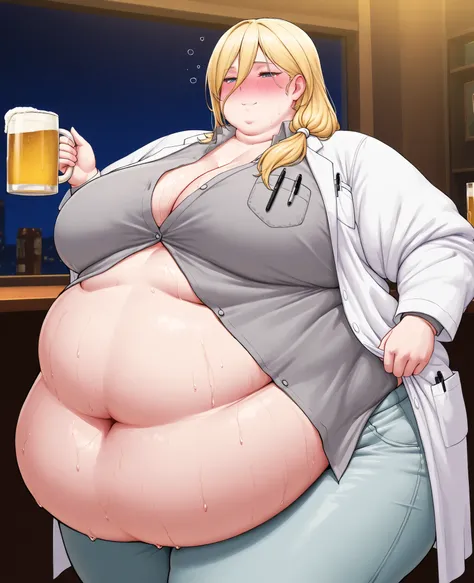 masterpiece, best quality, solo, 1girl, score_9, score_8_up,score_7_up BREAK, 1girl, solo, chubby, fat, very fat, obese, obesearms and legs, sloppy stomach, saggy round breasts, fat face, fupa, double chin, plump, thick thighs, thigh, morbidly obese, immob...