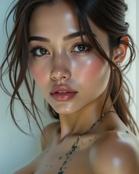 Realistic, (Photorealistic realism), ((ultra quality, extremely details, digital art)), ((focus on extremely Realistic Proportion Body, Anatomically Correct:1.2)), Beautiful Girl, "Eyes (acid-resistant terminology) (macro-details:1 . 25) * Moist corneal s...