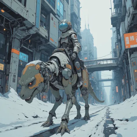 (masterpiece), (best quality), (highly detailed), (illustration), (concept art style),
A serene, atmospheric sci-fi scene set in a clean and orderly futuristic city covered in fresh snow.
Soft snowfall drifts through the air, collecting on the smooth, bri...