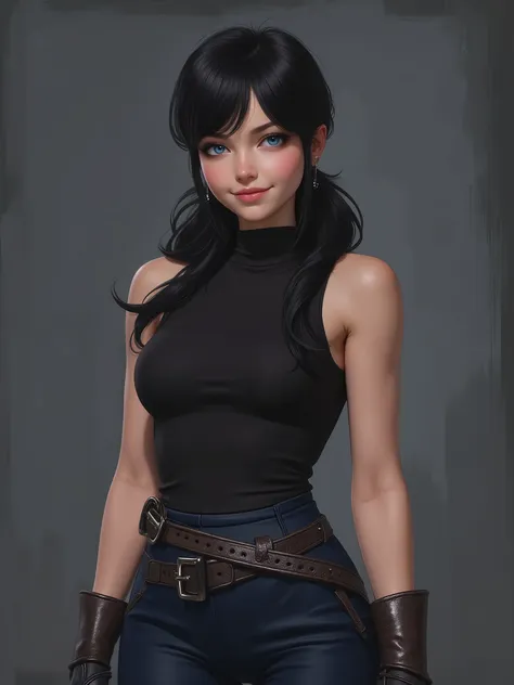 realistic cartoon, marinette Dopanchan, A very beautiful and cute 22 year old woman. (Sharp focus on the face:1.5), (blue eyes:1.5), (((western eyes))), (extremely detailed blue eyes:1.5), (((beautiful eyes, beautifully detailed eyes))), (((delicately deta...