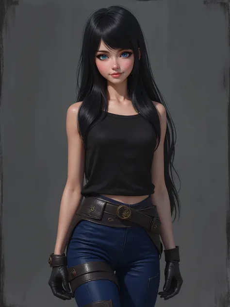 realistic cartoon, marinette Dopanchan, A very beautiful and cute 22 year old woman. (Sharp focus on the face:1.5), (blue eyes:1.5), (((western eyes))), (extremely detailed blue eyes:1.5), (((beautiful eyes, beautifully detailed eyes))), (((delicately deta...