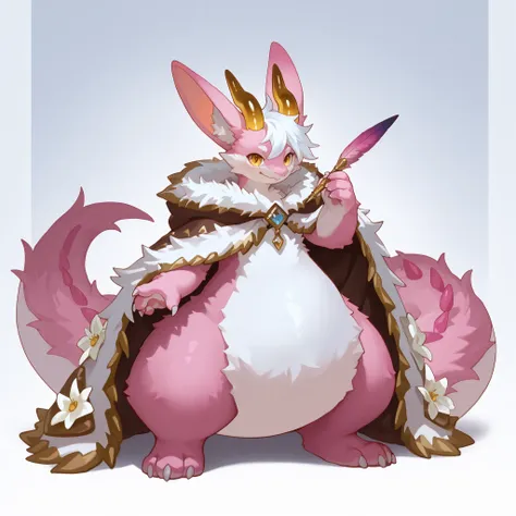 full body, furry, dragon, wide bottom, heavy bottom, wided legs, long digitigrade leg, giant pearshape body, no nipple,detailed face, pink fur,4k ultfigurelity, (4k half body view:1.0),ultra high detailed body,feral dragon,(cute face:1.3),pink fur,golden e...