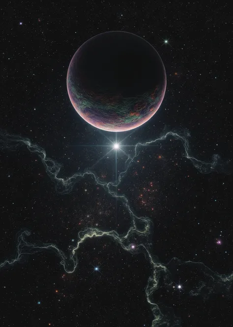 (masterpiece, photorealistic:1.4, Extremely complex:1.3), (ultra high resolution, hyperrealistic, 8 k), space, bright iridescent stars, bright and colorful nebulae. Lighting: Bright, colorful , lots of white and blue tones, the planet and the flying artifi...