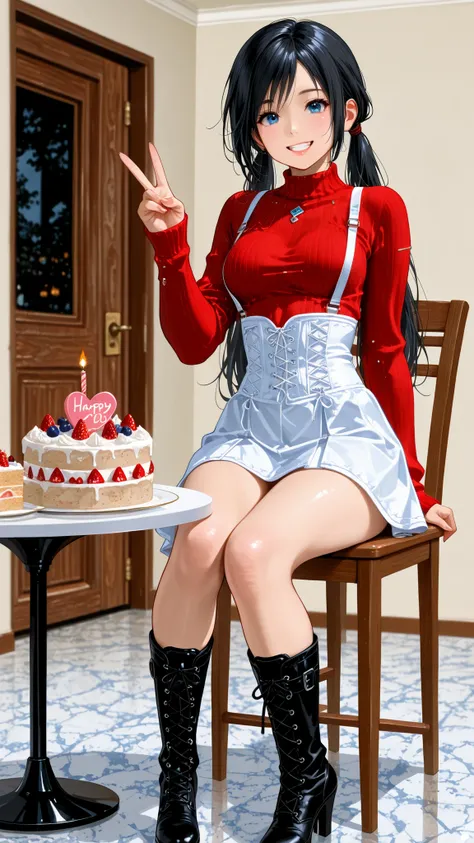 , ,perfect anatomy,masterpiece, Highest Quality, very aesthetic, Ridiculous, (Pyromyz (artist):0.4),,,1girl,kokoro, black hair, long hair, big breast,bouncing breasts,,,,,, kokoro_doa, beautiful blue eyes,,beautiful black hair, long hair, low twintails, Ve...