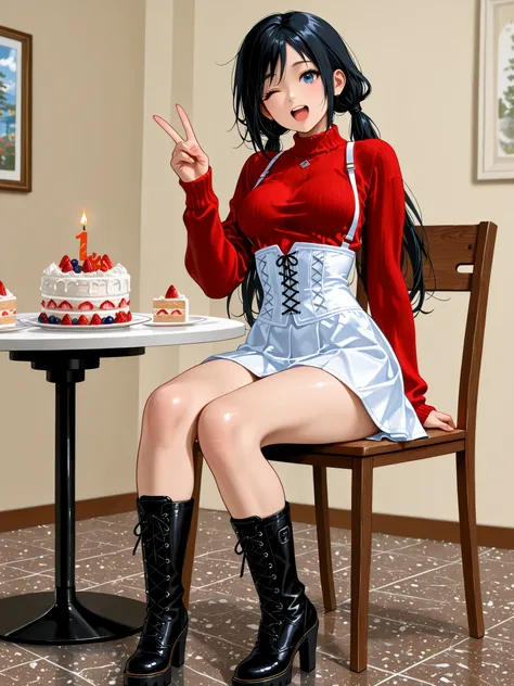 , ,perfect anatomy,masterpiece, Highest Quality, very aesthetic, Ridiculous, (Pyromyz (artist):0.4),,,1girl,kokoro, black hair, long hair, big breast,bouncing breasts,,,,,, kokoro_doa, beautiful blue eyes,,beautiful black hair, long hair, low twintails, Ve...