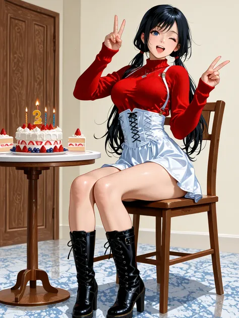 , ,perfect anatomy,masterpiece, Highest Quality, very aesthetic, Ridiculous, (Pyromyz (artist):0.4),,,1girl,kokoro, black hair, long hair, big breast,bouncing breasts,,,,,, kokoro_doa, beautiful blue eyes,,beautiful black hair, long hair, low twintails, Ve...