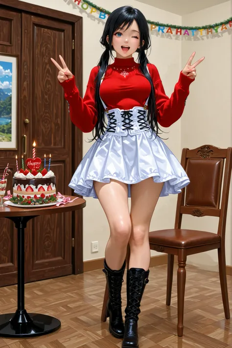 , ,perfect anatomy,masterpiece, Highest Quality, very aesthetic, Ridiculous, (Pyromyz (artist):0.4),,,1girl,kokoro, black hair, long hair, big breast,bouncing breasts,,,,,, kokoro_doa, beautiful blue eyes,,beautiful black hair, long hair, low twintails, Ve...