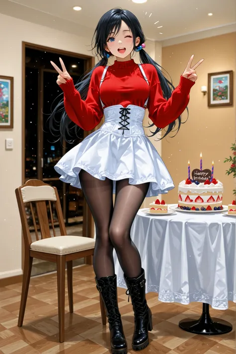 , ,perfect anatomy,masterpiece, Highest Quality, very aesthetic, Ridiculous, (Pyromyz (artist):0.4),,,1girl,kokoro, black hair, long hair, big breast,bouncing breasts,,,,,, kokoro_doa, beautiful blue eyes,,beautiful black hair, long hair, low twintails, Ve...