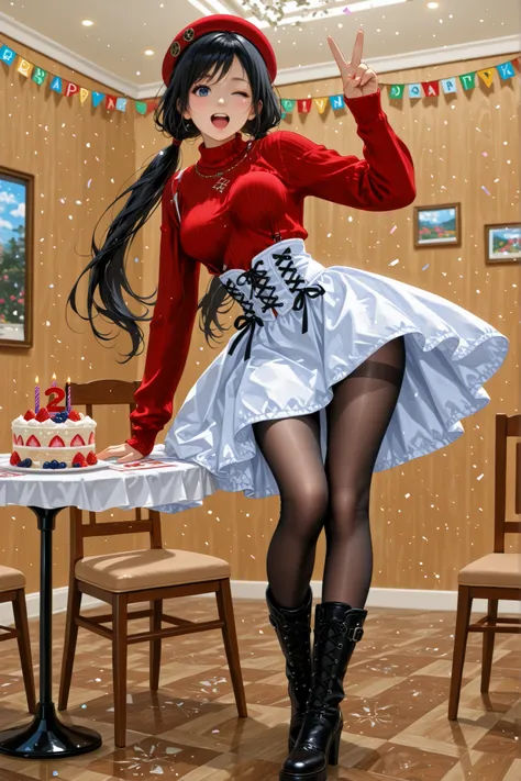 , ,perfect anatomy,masterpiece, Highest Quality, very aesthetic, Ridiculous, (Pyromyz (artist):0.4),,,1girl,kokoro, black hair, long hair, big breast,bouncing breasts,,,,,, kokoro_doa, beautiful blue eyes,,beautiful black hair, long hair, low twintails, Ve...